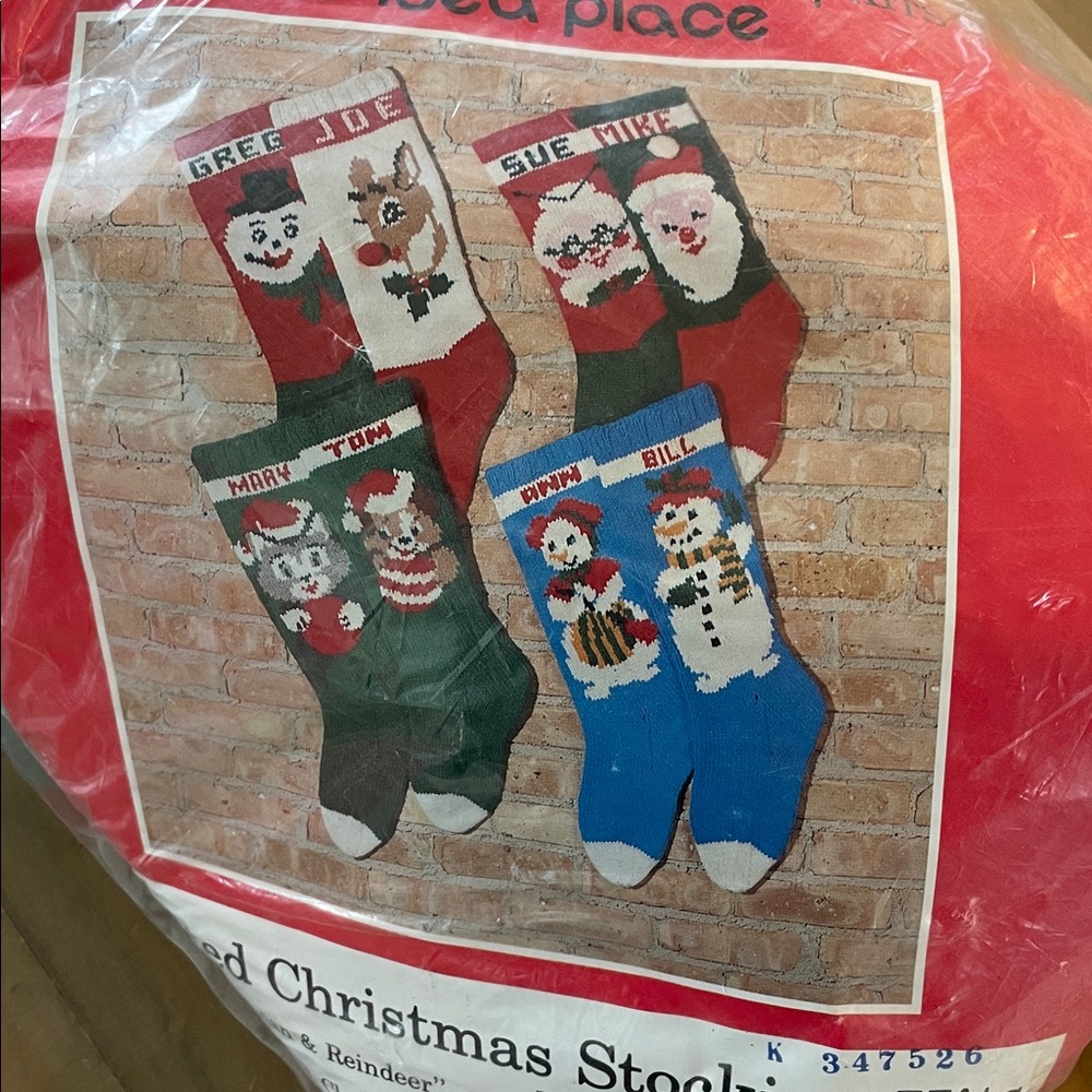 VINTAGE Mary Maxim Christmas Stocking Knitting Kit